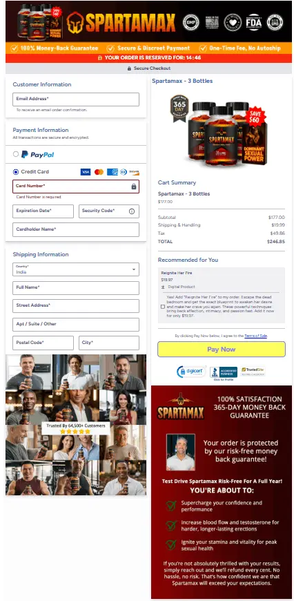 SpartaMax order page